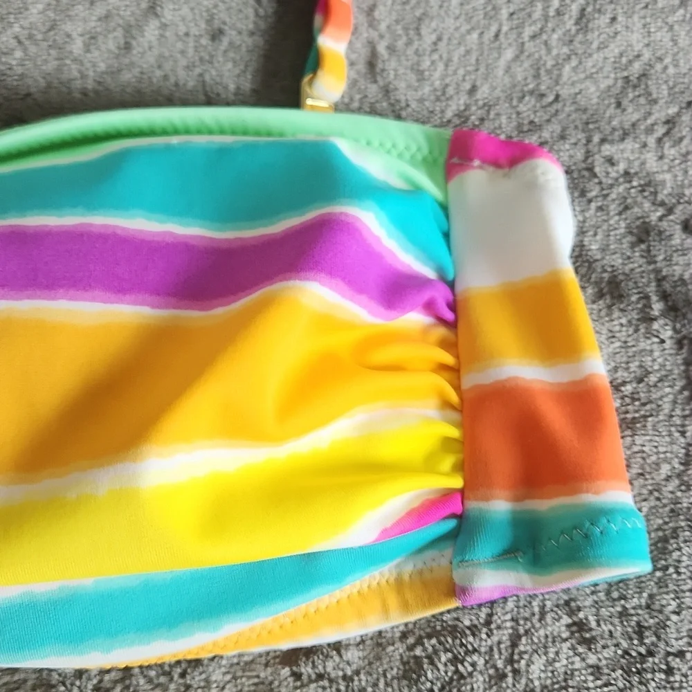 Victoria's Secret, Woman's Sz S/P, Rainbow Color Bikini Top, Just Stunning! - Picture 4 of 11